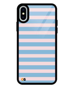 Sky Blue Lining iPhone X Glass Case