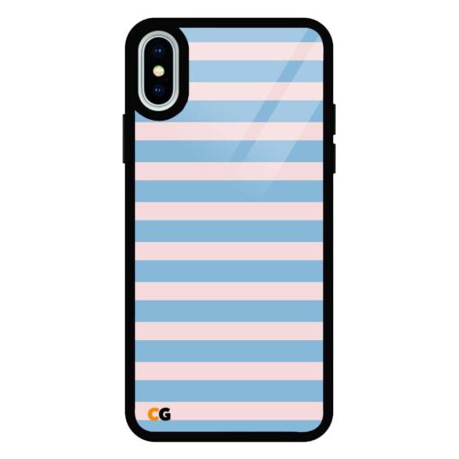 Sky Blue Lining iPhone X Glass Case