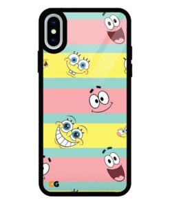 Spongebob iPhone X Glass Back Cover