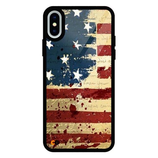 USA Flag iPhone X Glass Cover