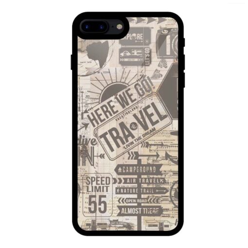 Vintage Travel iPhone 8 Plus Glass Cover