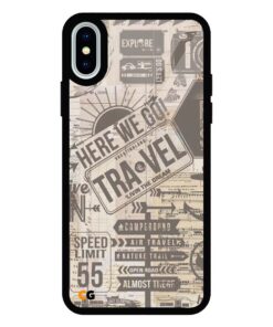Vintage Travel iPhone XS Glass Cover