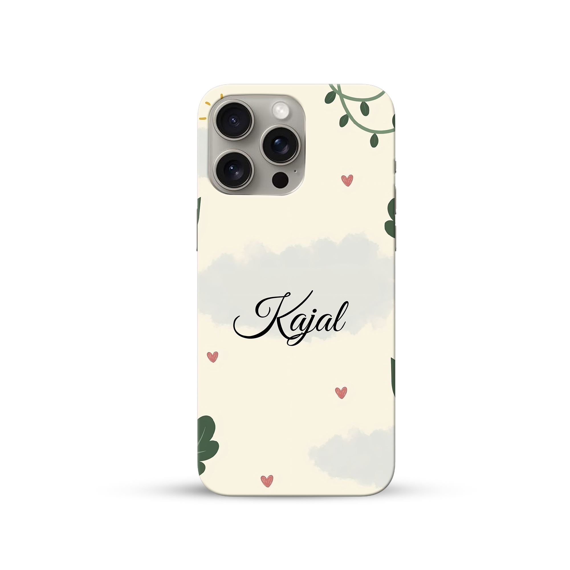 Heart Leaf - Custom Name Phone Case 1 Heart Leaf Custom Name Aesthetic Phone Cases